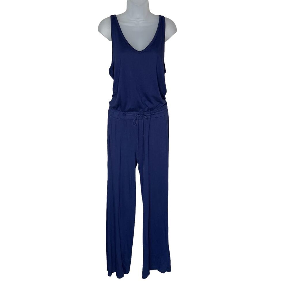 MICHAEL STARS Blue Sleeveless Drawstring Waist Jumpsuit Women’s